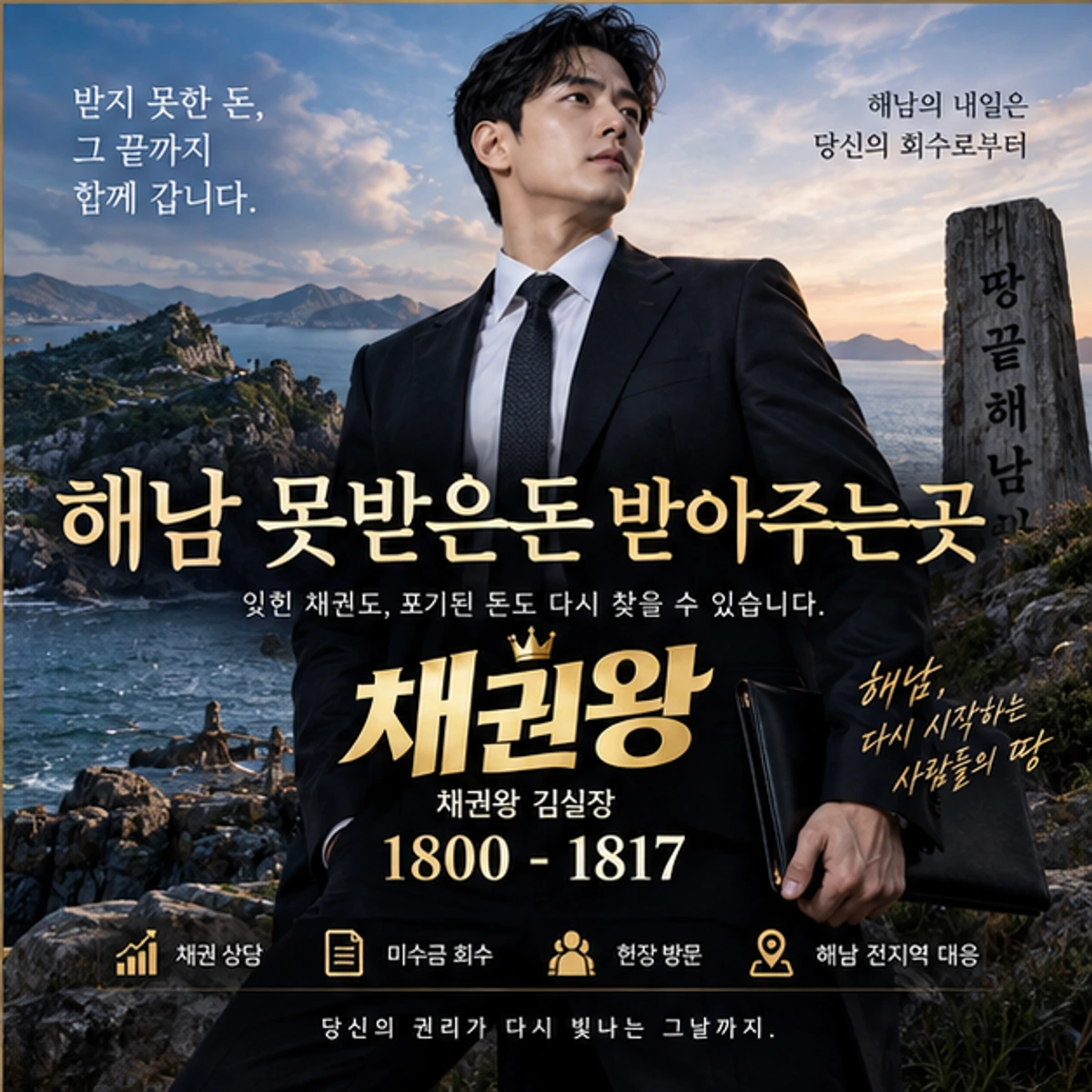 해남 못받은돈 받아주는곳 채권왕 김실장